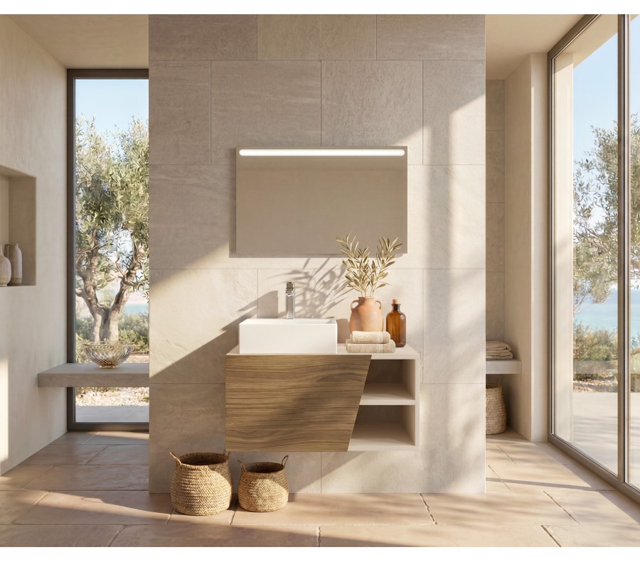 Pack CANNES + espejo LED + lavabo