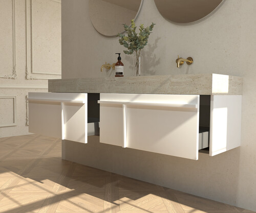 Pack LOIRE + lavabo Dekton + espejo circular