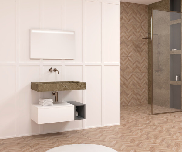 Pack LOURON + lavabo Dekton + espejo LED 2