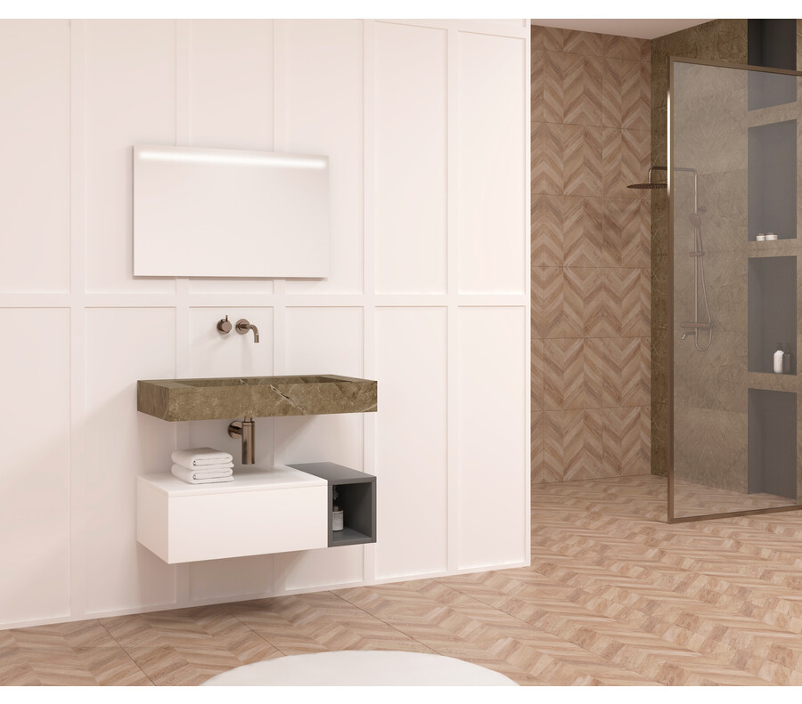 Pack LOURON + lavabo Dekton + espejo LED