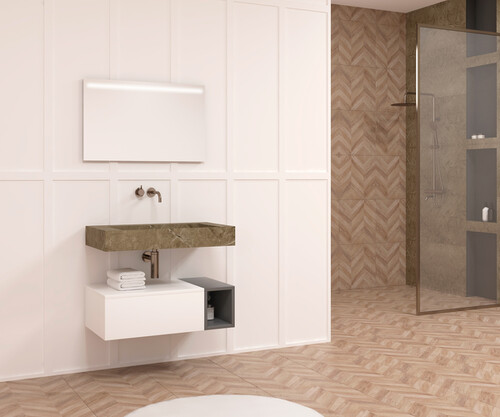 Pack LOURON + lavabo Dekton + espejo LED