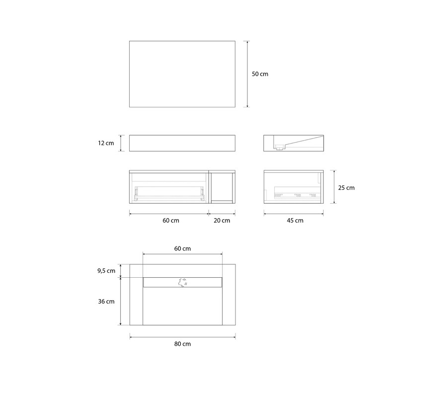 Pack LOURON + lavabo Dekton + espejo LED