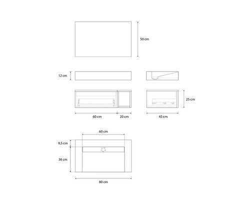 Pack LOURON + lavabo Dekton + espejo LED