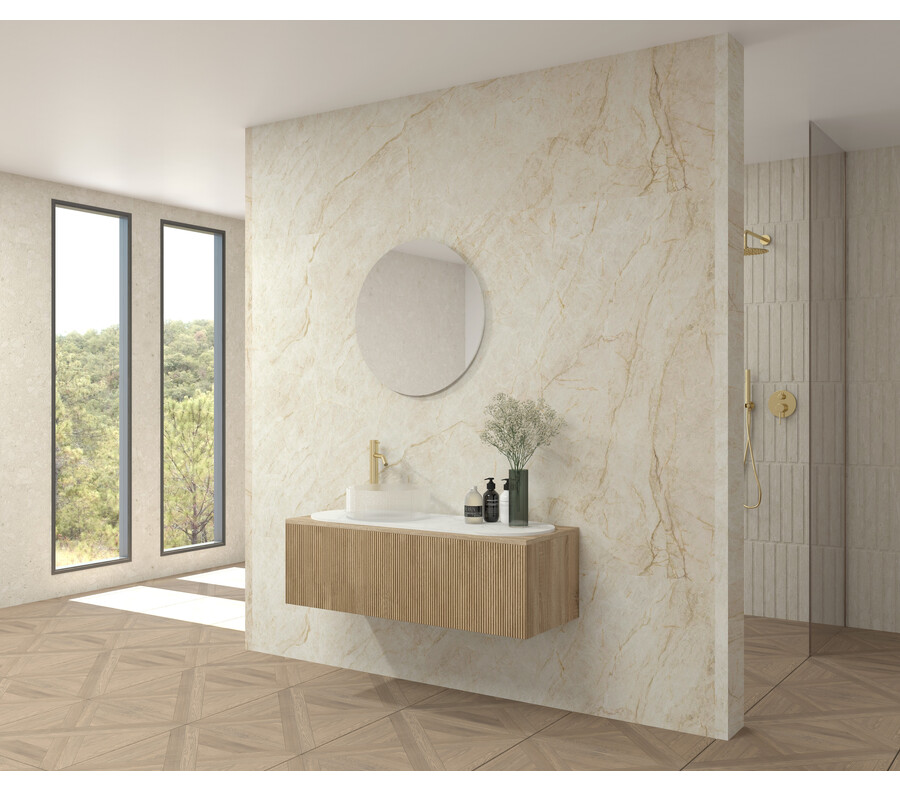 Pack LÉMAN + encimera dekton + lavabo + espejo circular