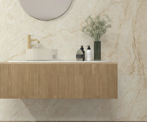Pack LÉMAN + encimera dekton + lavabo + espejo circular