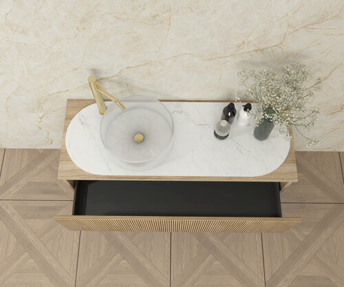 Pack LÉMAN + encimera dekton + lavabo + espejo circular