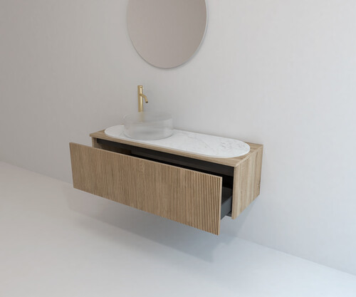 Pack LÉMAN + encimera dekton + lavabo + espejo circular