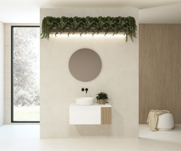 Pack MARSAN + lavabo + espejo circular 2
