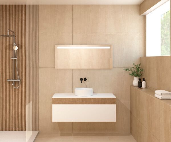 Pack MIRMANDE + lavabo + espejo LED 2