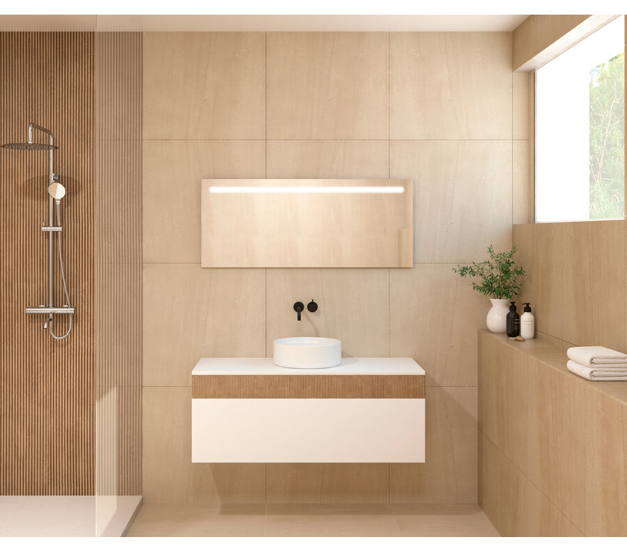 Pack MIRMANDE + lavabo + espejo LED