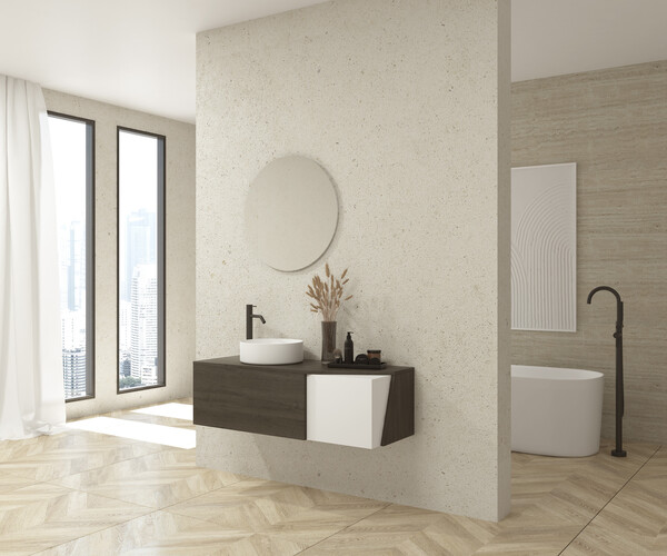 Pack MONTBEL + lavabo + espejo circular 2