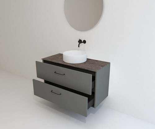 Pack MORLAIX + encimera Dekton + lavabo + espejo circular