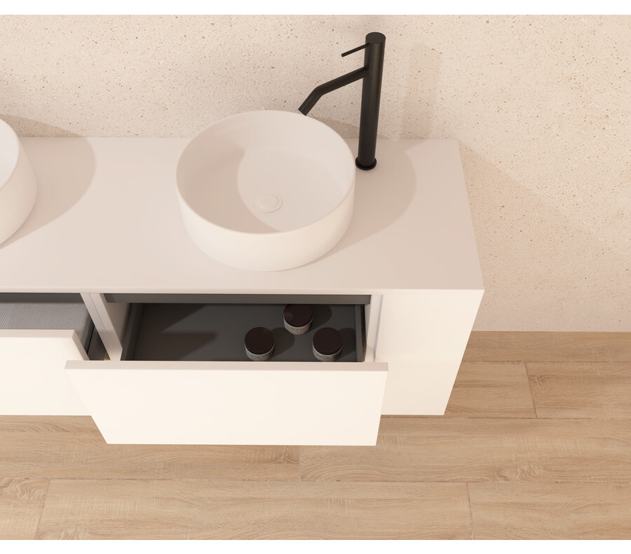 Pack NEIGE roble bardolino 100 cm + lavabo + espejo circular