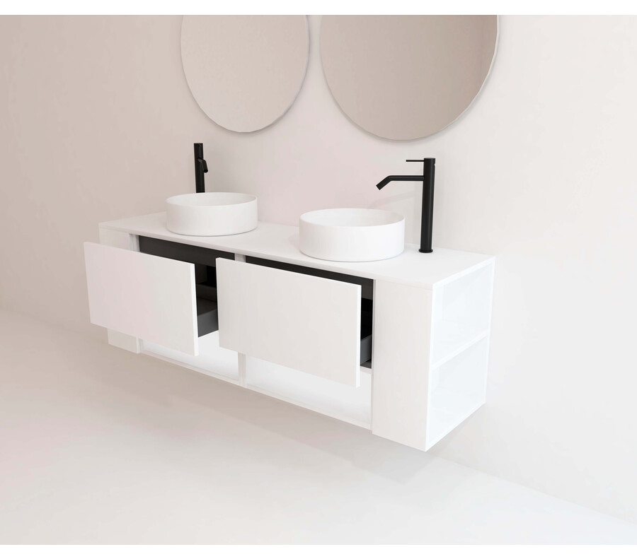 Pack NEIGE roble bardolino 100 cm + lavabo + espejo circular