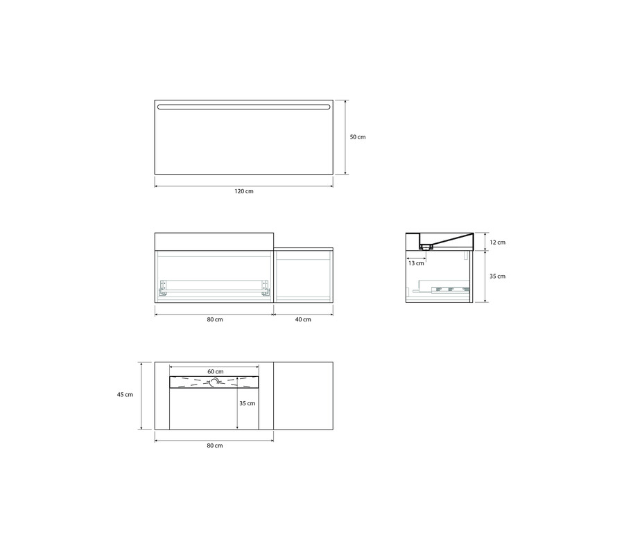 Pack NICEA + lavabo Dekton + espejo LED