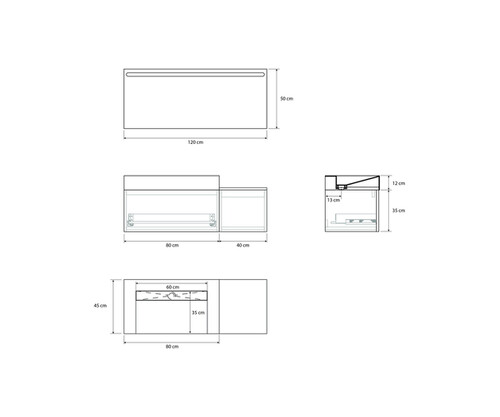 Pack NICEA + lavabo Dekton + espejo LED