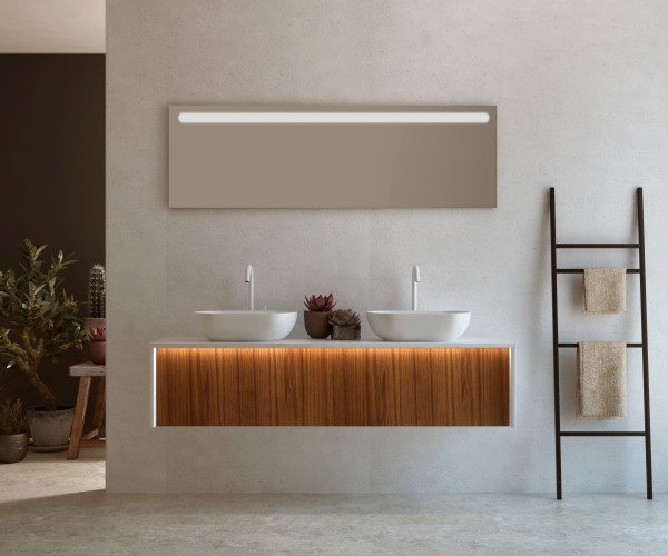 Pack CARCASSONNE blanco + lavabo + espejo LED