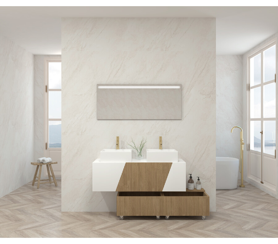 Pack NOU ALSACIA + lavabo + espejo LED + mueble auxiliar