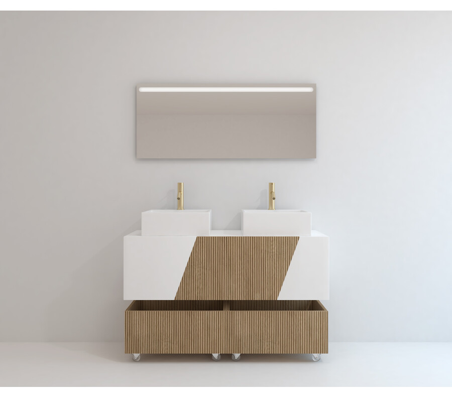 Pack NOU ALSACIA + lavabo + espejo LED + mueble auxiliar