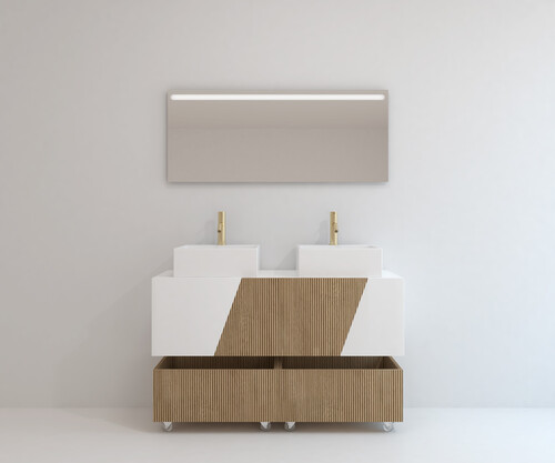 Pack NOU ALSACIA + lavabo + espejo LED + mueble auxiliar