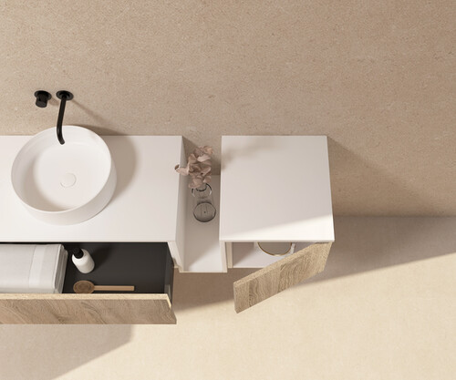 Pack POURTET + lavabo + espejo circular
