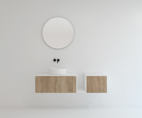 Pack POURTET + lavabo + espejo circular