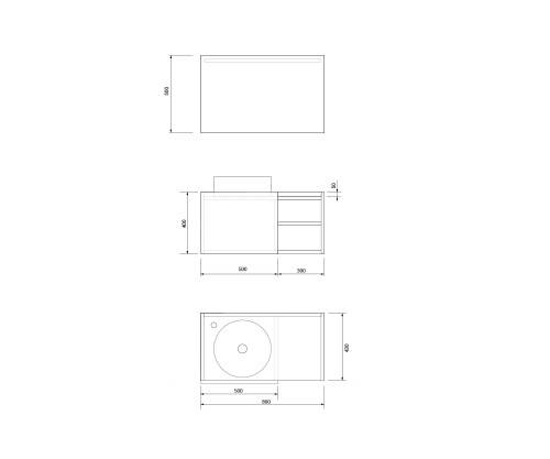 Pack RHÔNE + lavabo + espejo LED