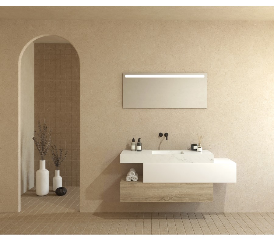 Pack SAVOIE + lavabo Dekton + espejo LED