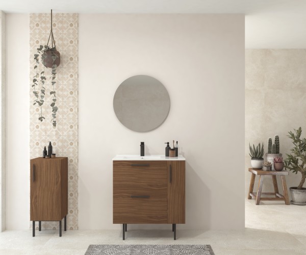 Pack COMMELLES + lavabo + espejo redondo