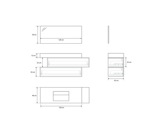 Pack SAVOIE + lavabo Dekton + espejo LED