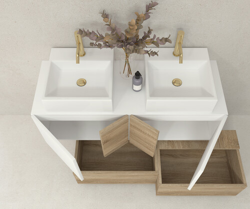 Pack SEZANNE 80 + lavabo + espejo LED + mueble auxiliar