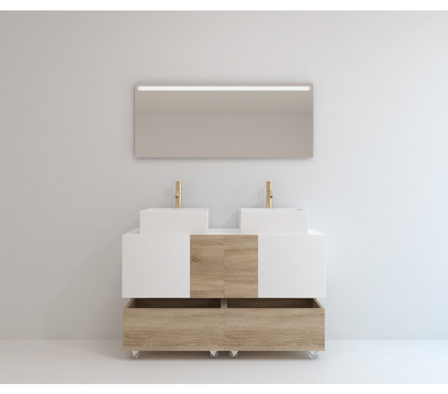 Pack SEZANNE 80 + lavabo + espejo LED + mueble auxiliar