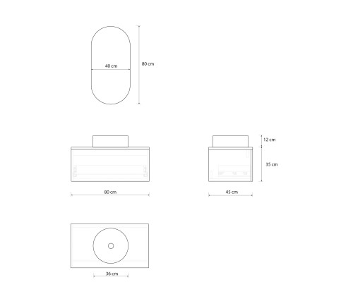Pack TOURMALET + lavabo + espejo cápsula