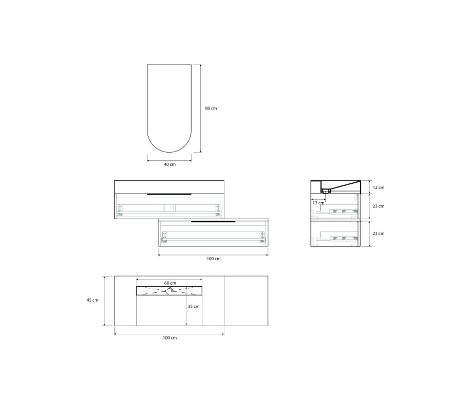 Pack AMBOISE + lavabo Dekton + espejo alma