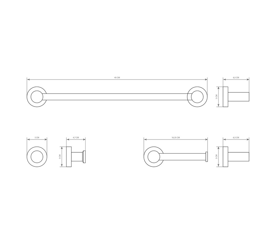 Pack accesorios SET BALI toallero + portarollos + doble percha