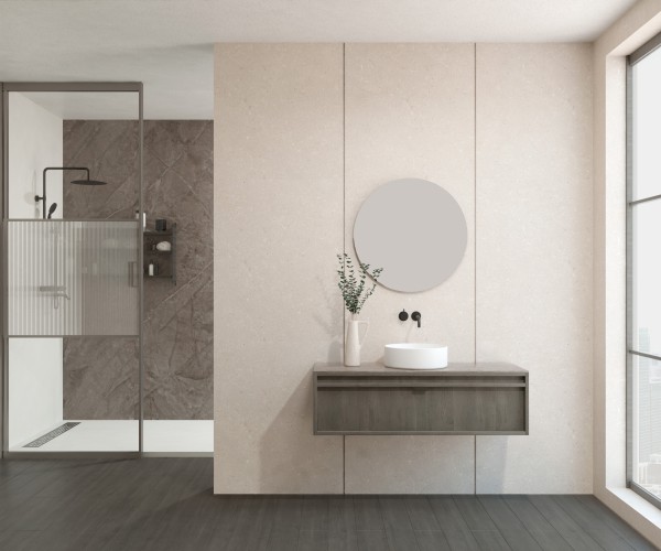 Pack GENEVA + encimera Dekton + lavabo + espejo circular
