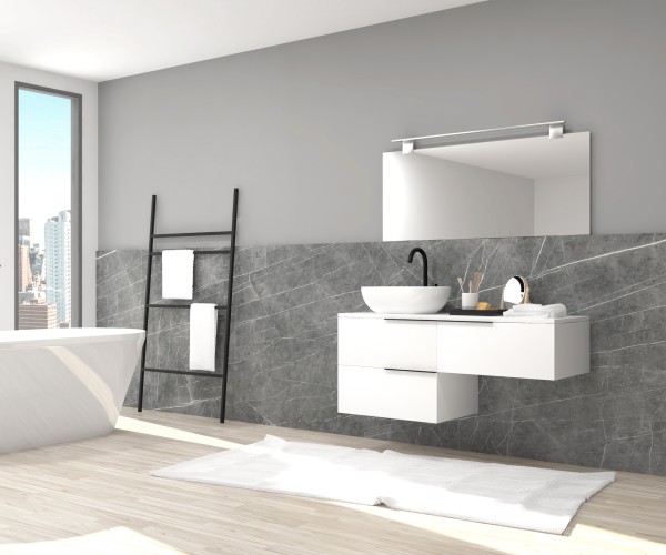Pack GENT roble bardolino 120 cm + lavabo + espejo + foco LED