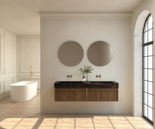 Pack LOIRE + lavabo Dekton + espejo circular