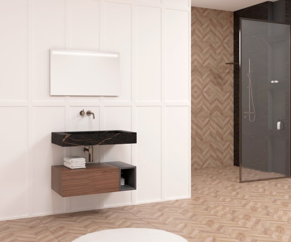Pack LOURON + lavabo Dekton + espejo LED