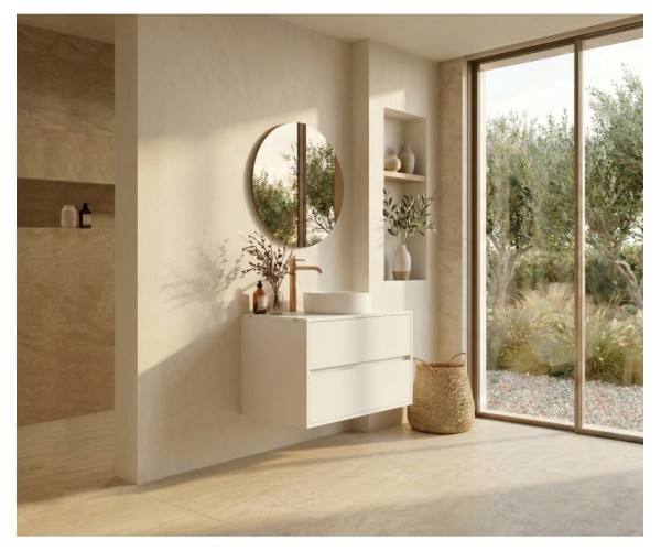 Pack SASSIÈRE + encimera Dekton + lavabo + espejo redondo 2