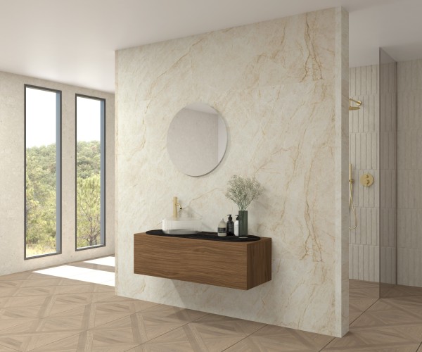 Pack LÉMAN + encimera dekton + lavabo + espejo circular