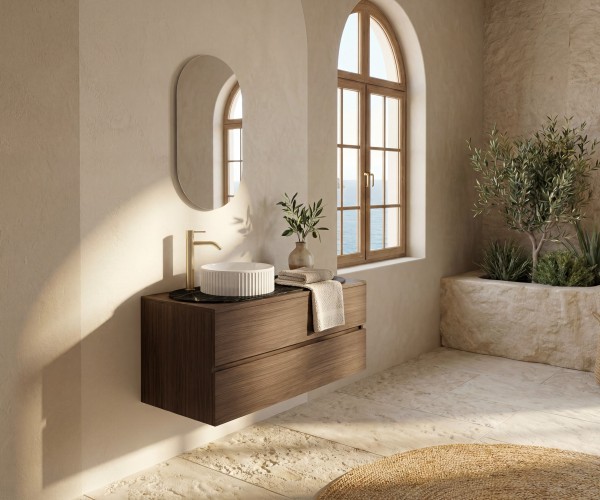 Pack LAUSANNE + encimera Dekton + lavabo estriado + espejo cápsula 2