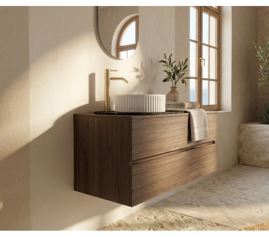 Pack LAUSANNE + encimera Dekton + lavabo estriado + espejo cápsula