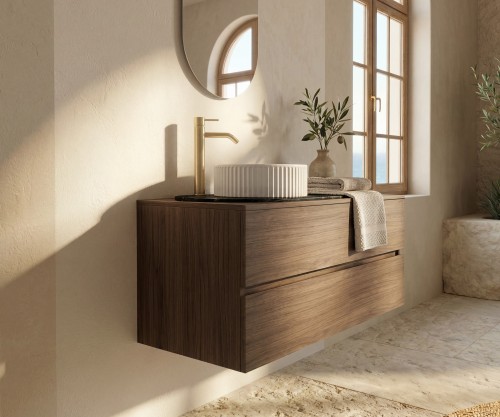 Pack LAUSANNE + encimera Dekton + lavabo estriado + espejo cápsula