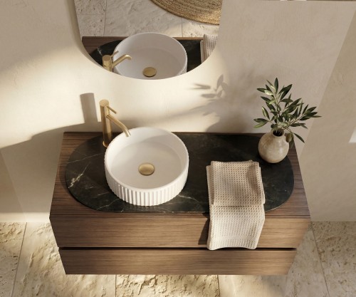 Pack LAUSANNE + encimera Dekton + lavabo estriado + espejo cápsula