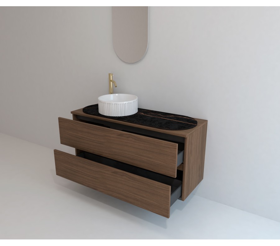 Pack LAUSANNE + encimera Dekton + lavabo estriado + espejo cápsula