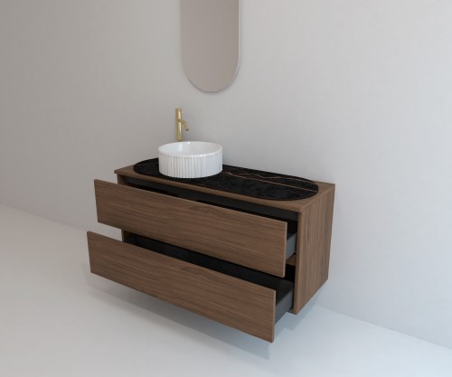 Pack LAUSANNE + encimera Dekton + lavabo estriado + espejo cápsula